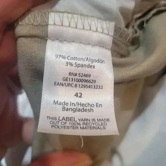 George Men's Tan Stone Wash Cotton/Spandex Flat Front Above the Knee Shorts NEW - Picture 7 of 7